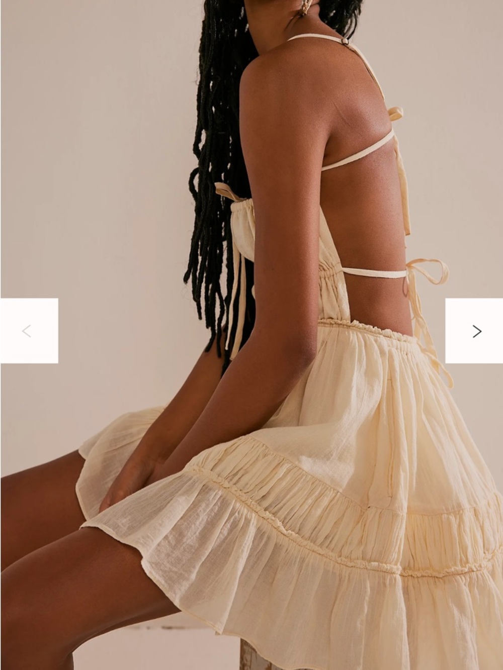 Free People Backless Tiered Sundress with Tie Straps